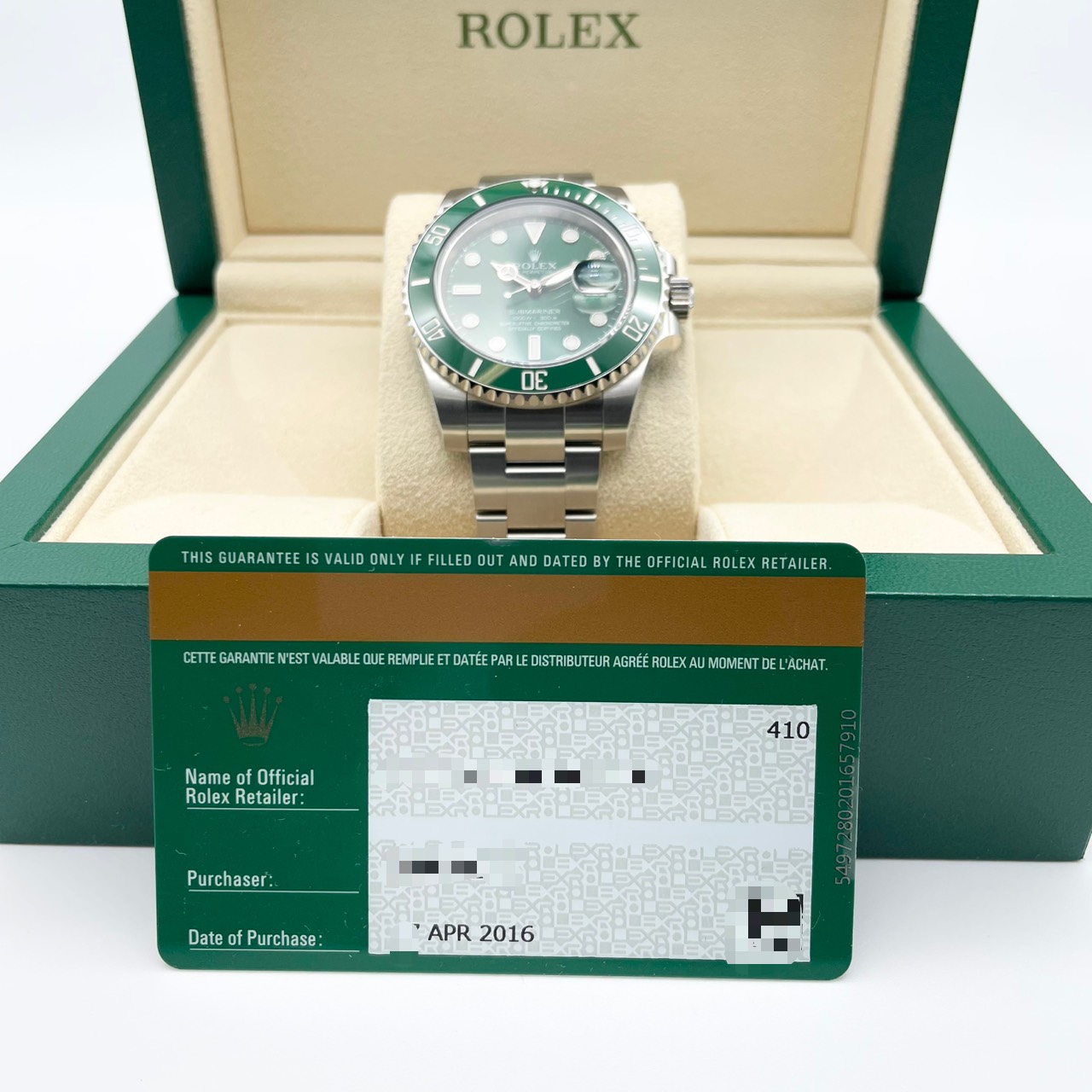 ロレックス サブマリーナーデイト 116610LV グリーン オイスターブレス 40mm