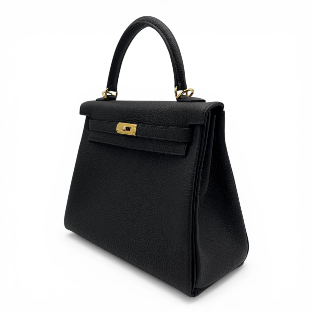 エルメス ケリー 25 ノワール トゴ ゴールド金具 G刻印