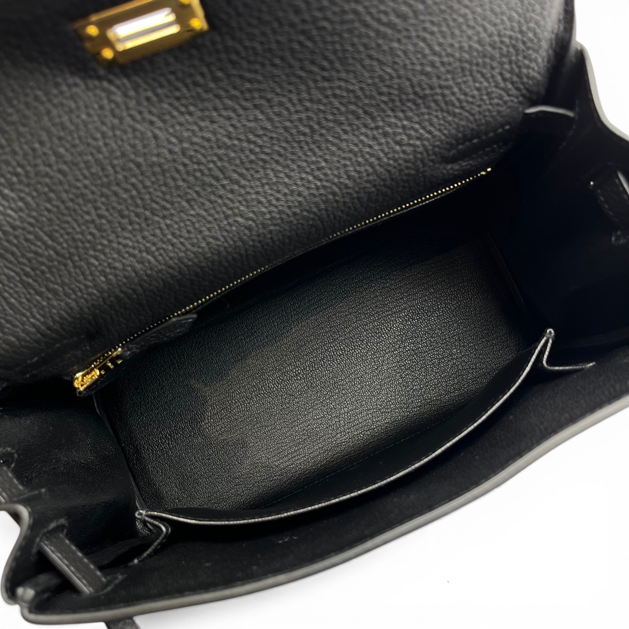 エルメス ケリー 25 ノワール トゴ ゴールド金具 G刻印