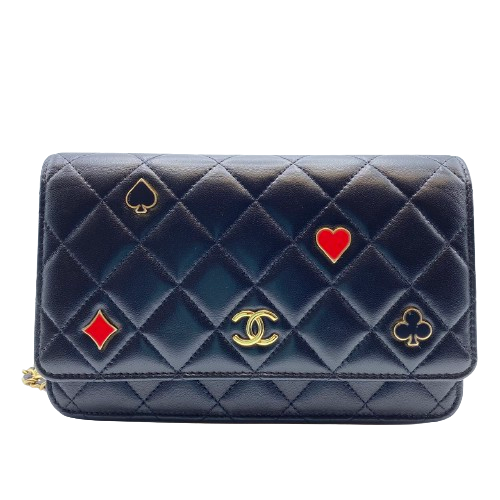 シャネル CHANEL チェーンウォレット ラムスキン レッド シルバー レディース 送料無料 n0508