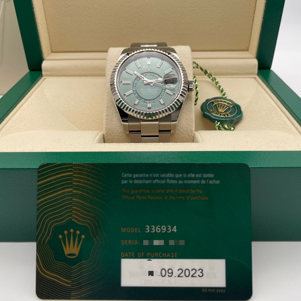 ロレックス スカイドゥエラー 336934 ミントグリーン オイスターブレス 42mm