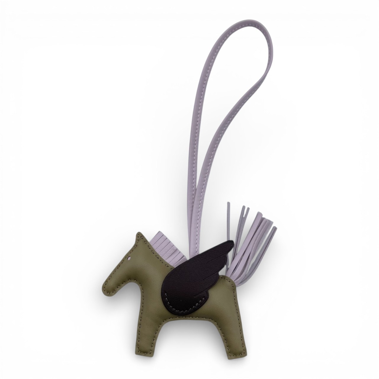 エルメス　チャーム　ペガサスpm W刻印 エルメス ペガサスチャーム PM エトゥープ/白ステッチ W刻印