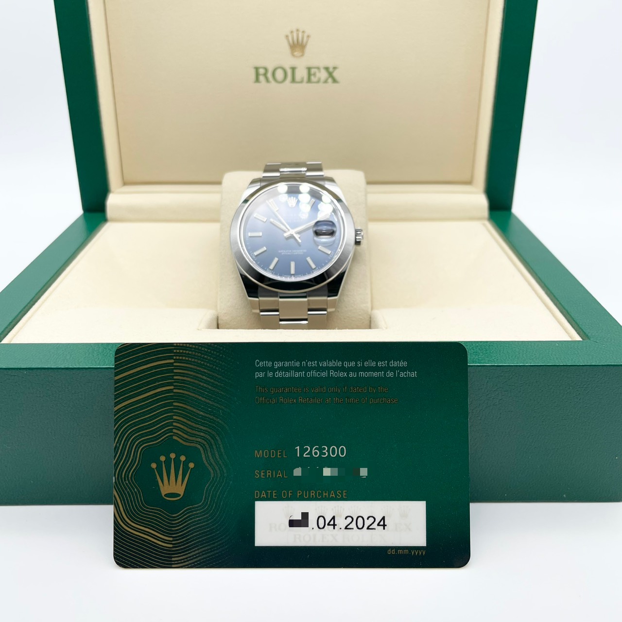 ロレックス デイトジャスト 126300 ブルー オイスターブレス 41mm