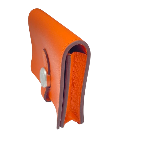 エルメス ドゴンカードケース オレンジ トゴ シルバー金具 U刻印