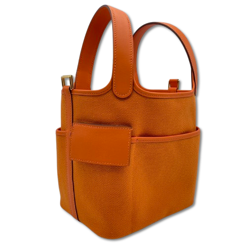 エルメス ピコタンロックカーゴ PM オレンジ キャンバス/スイフト ゴールド金具 U刻印