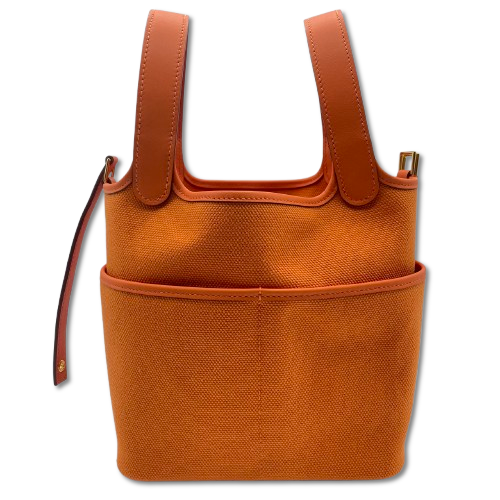 エルメス ピコタンロックカーゴ PM オレンジ キャンバス/スイフト ゴールド金具 U刻印