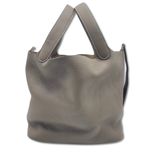 エルメス ピコタンロック MM エトゥープ トリヨンクレマンス シルバー金具 B刻印