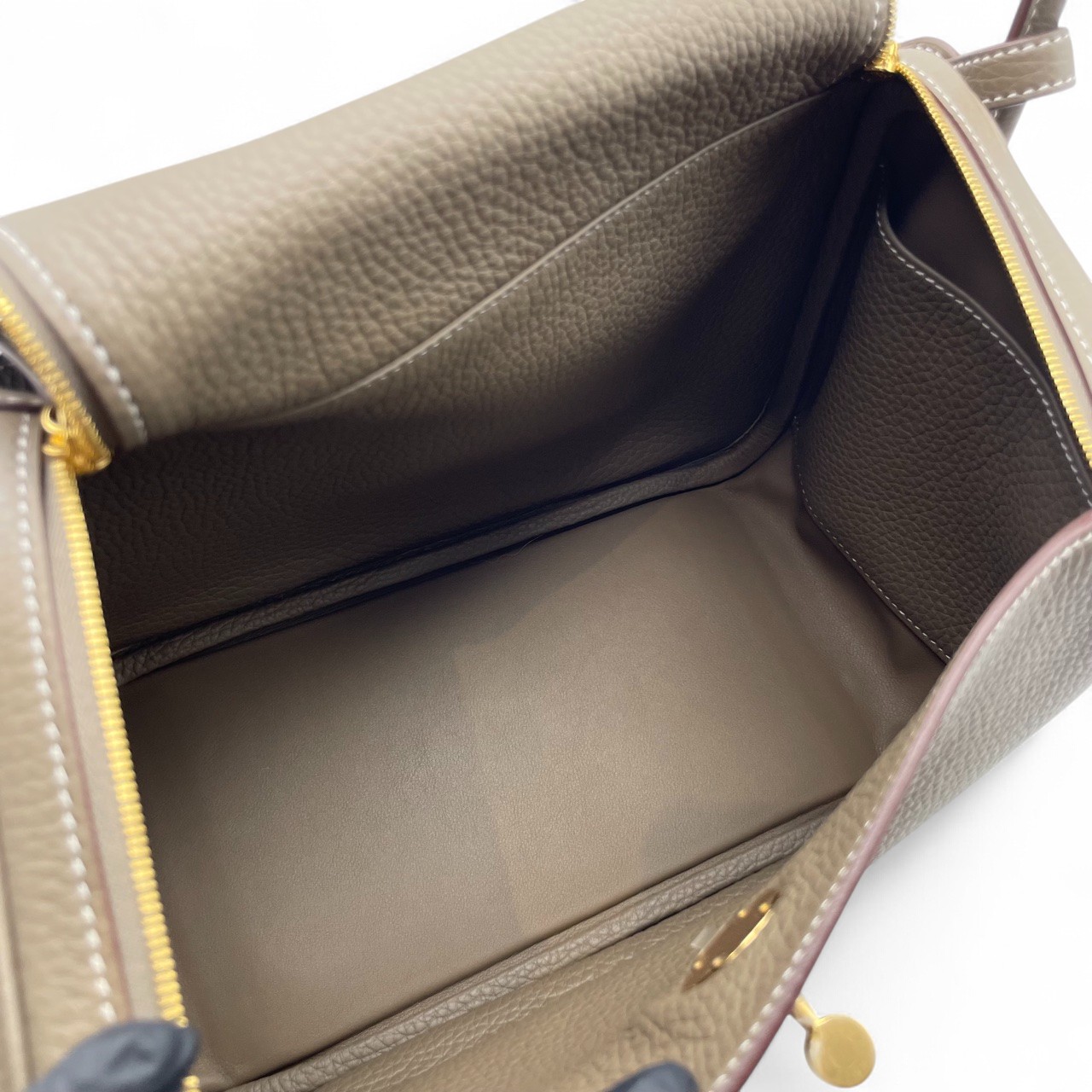 エルメス リンディ 26 エトゥープ トリヨンクレマンス ゴールド金具 K