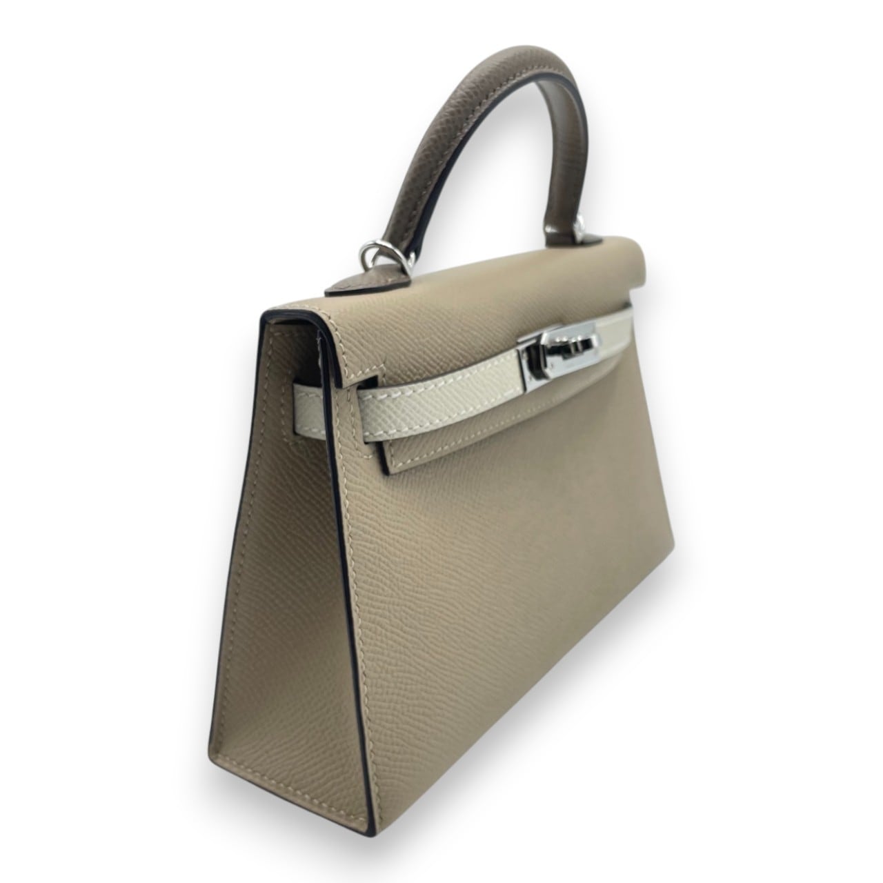 エルメス ミニケリー トレンチ/ナタ/エトゥープ エプソン シルバー金具