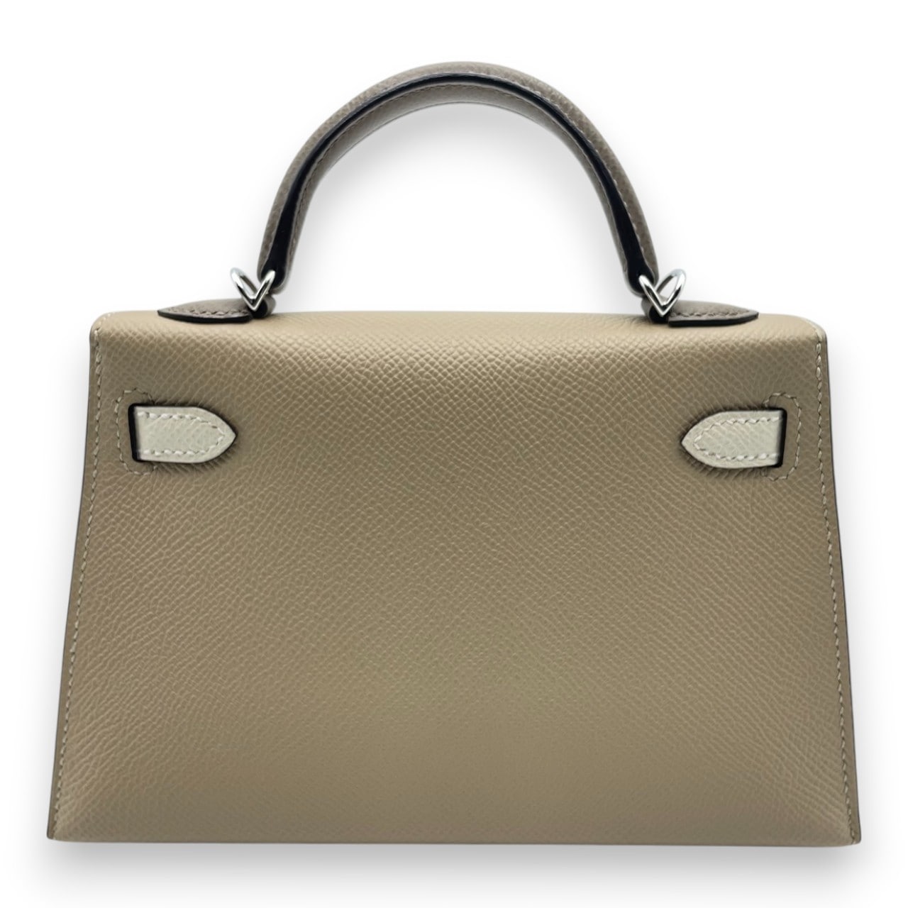 エルメス ミニケリー トレンチ/ナタ/エトゥープ エプソン シルバー金具 K刻印