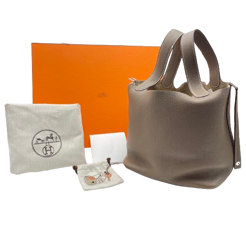 エルメス ピコタンロック MM エトゥープ トリヨンクレマンス シルバー  