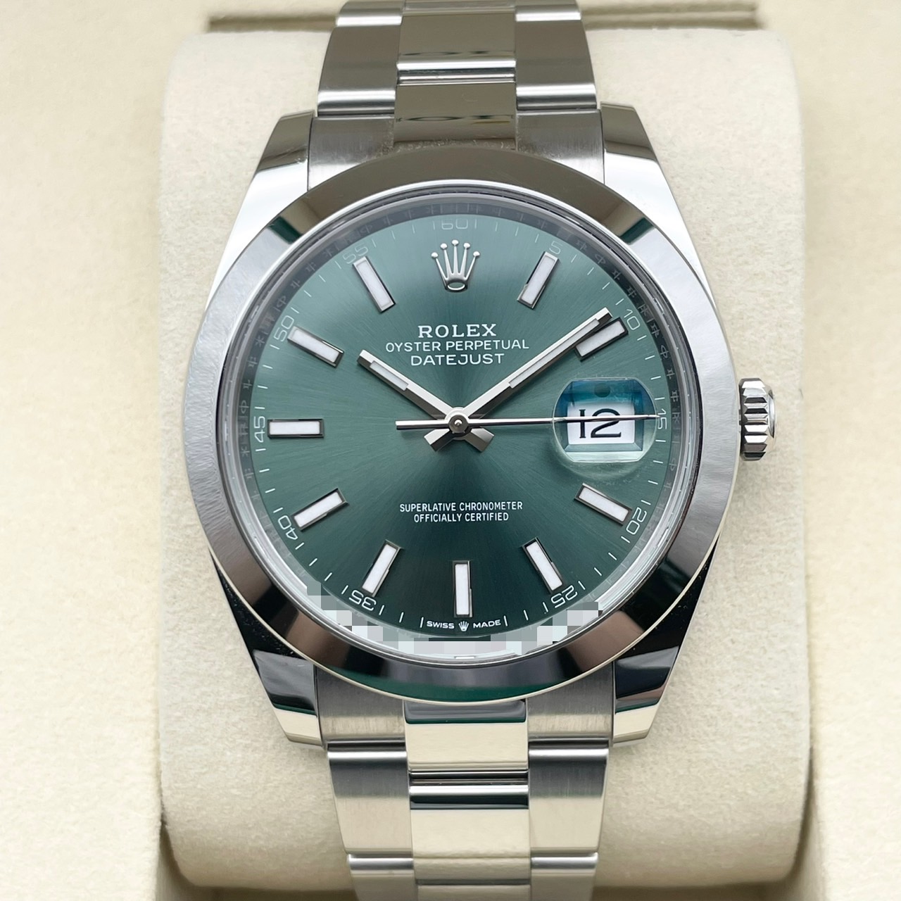 ロレックス デイトジャスト 126300 ミントグリーン オイスターブレスレット 41mm