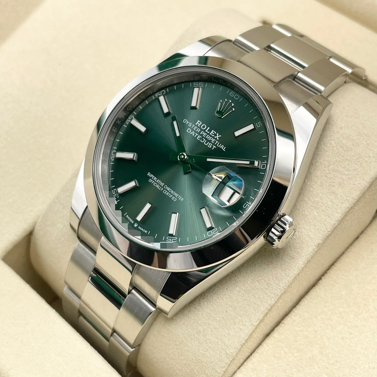 ロレックス デイトジャスト 126300 ミントグリーン オイスターブレスレット 41mm