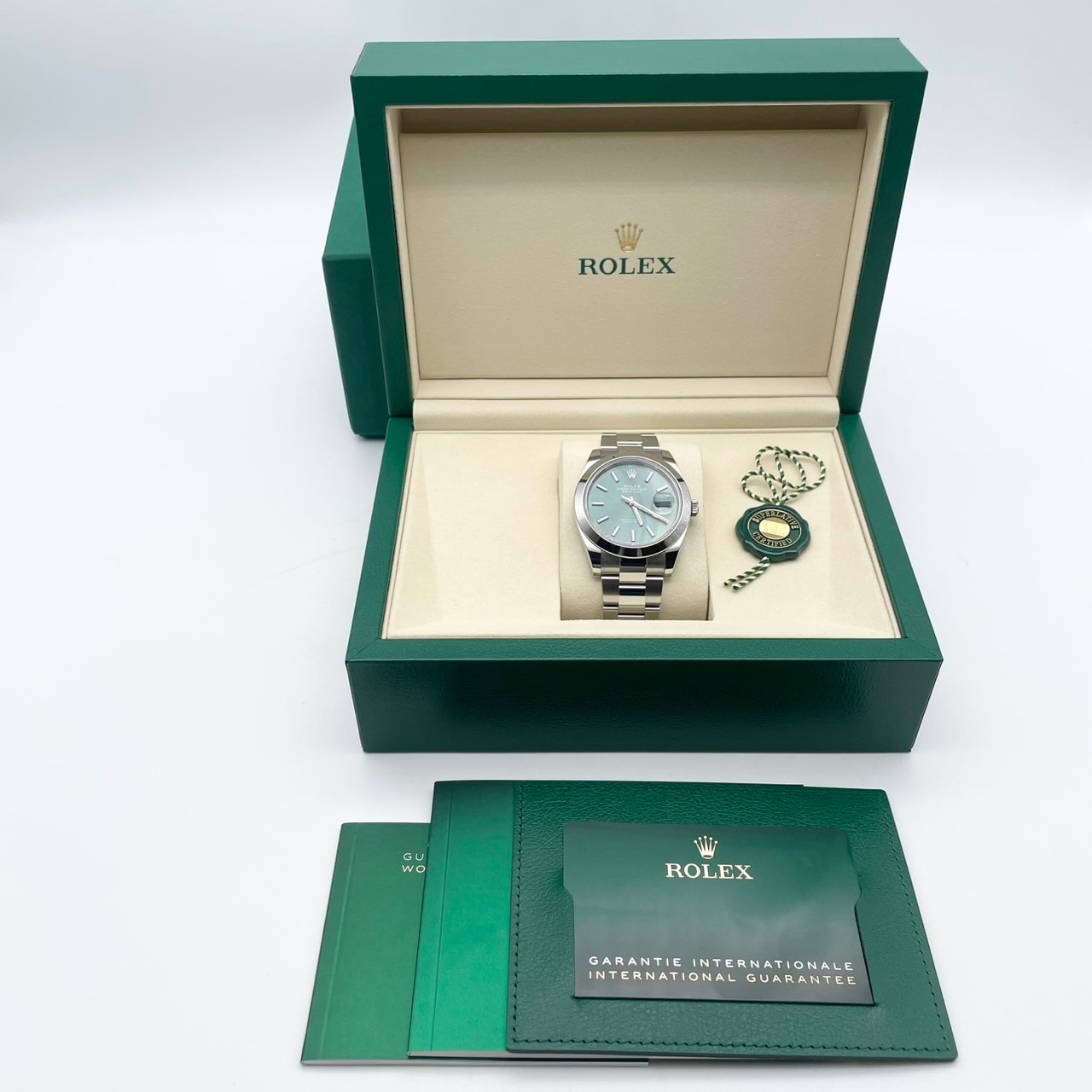 ロレックス デイトジャスト 126300 ミントグリーン オイスターブレスレット 41mm