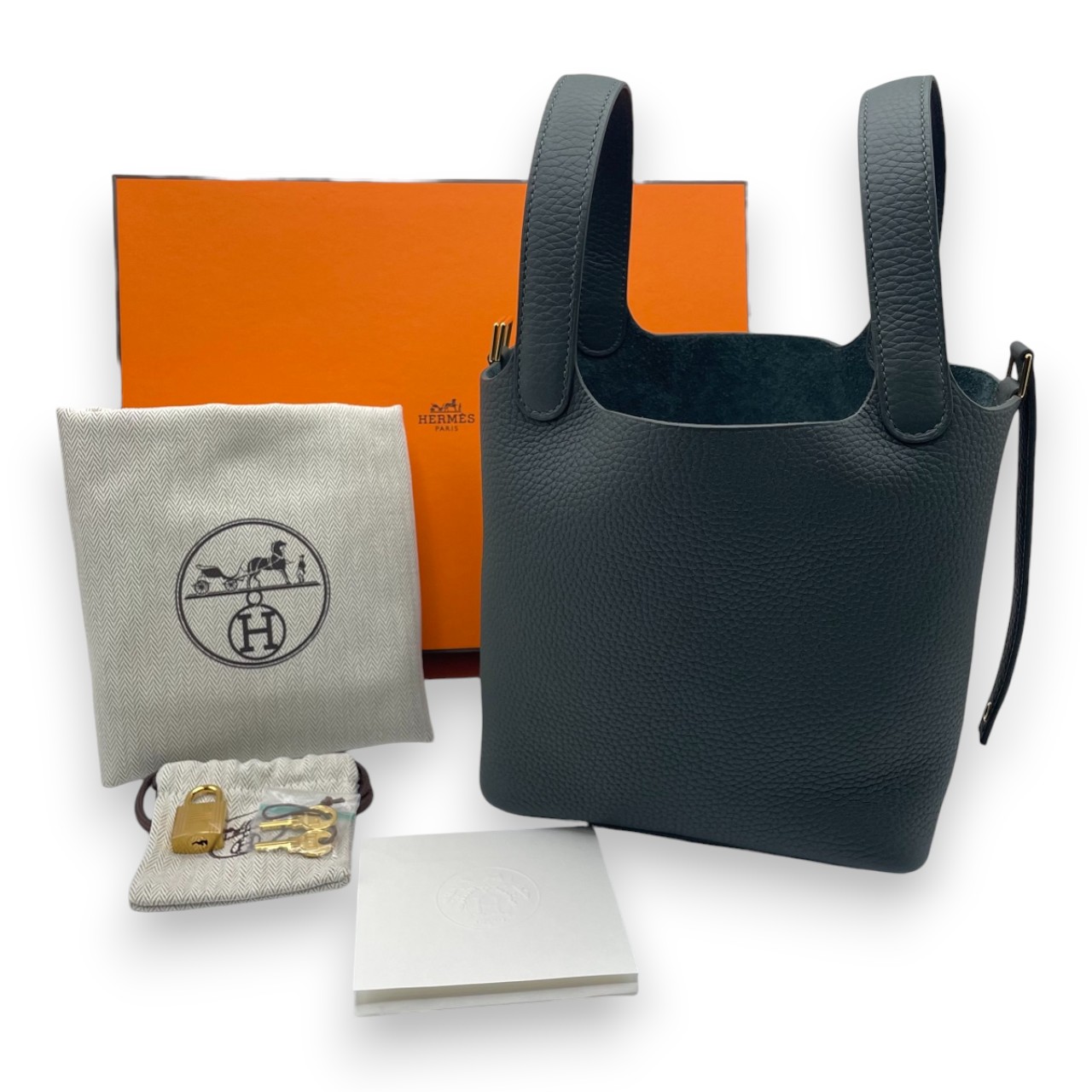 エルメス ピコタンロック PM ヴェールマングローブ トリヨンクレマンス ゴールド金具 K刻印