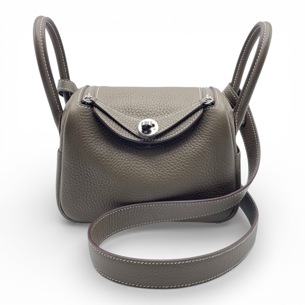 エルメス リンディミニ 20 エトゥープ トリヨンクレマンス シルバー金具 W刻印