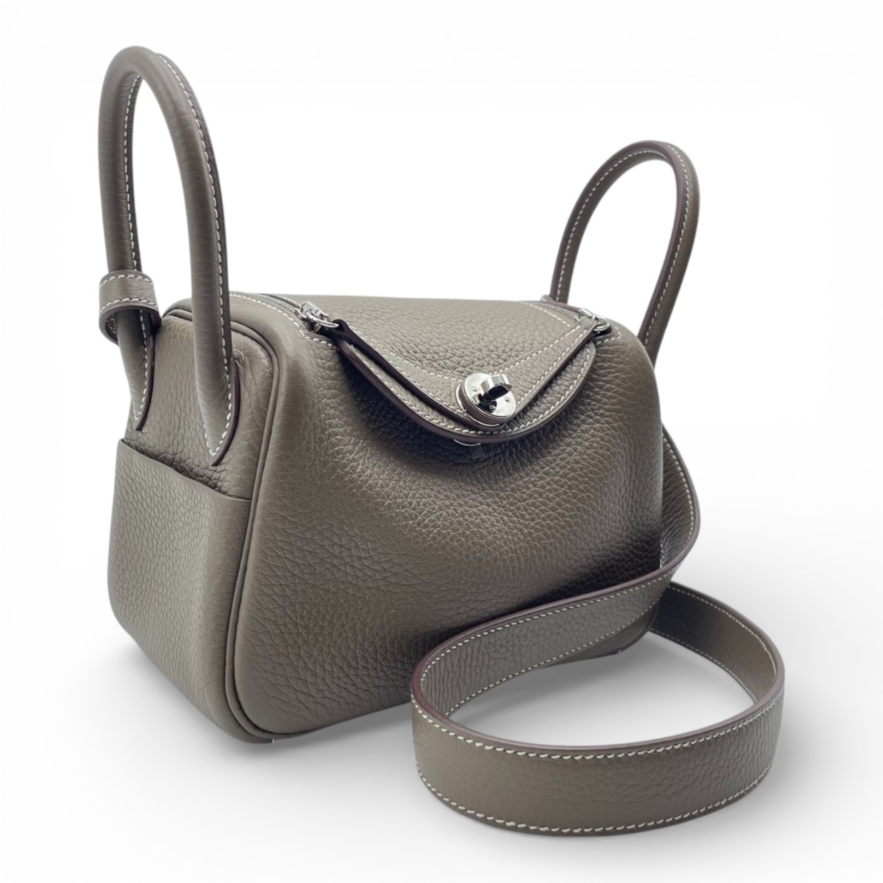 エルメス リンディミニ 20 エトゥープ トリヨンクレマンス シルバー金具 W刻印