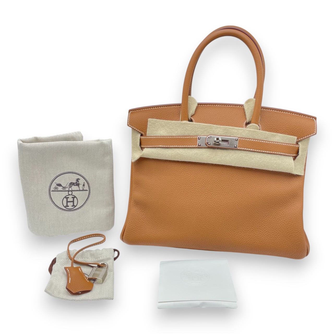 エルメス バーキン 30 ゴールド トゴ シルバー金具 B刻印 - ブランド品