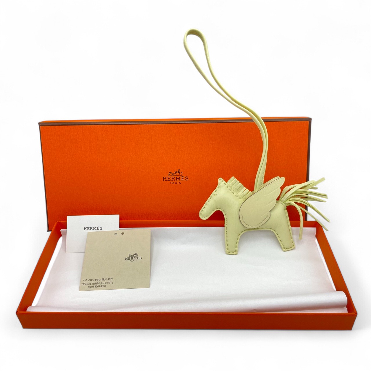 エルメス ペガサスチャーム PM ジョーヌミルトン アニョーミロ B刻印