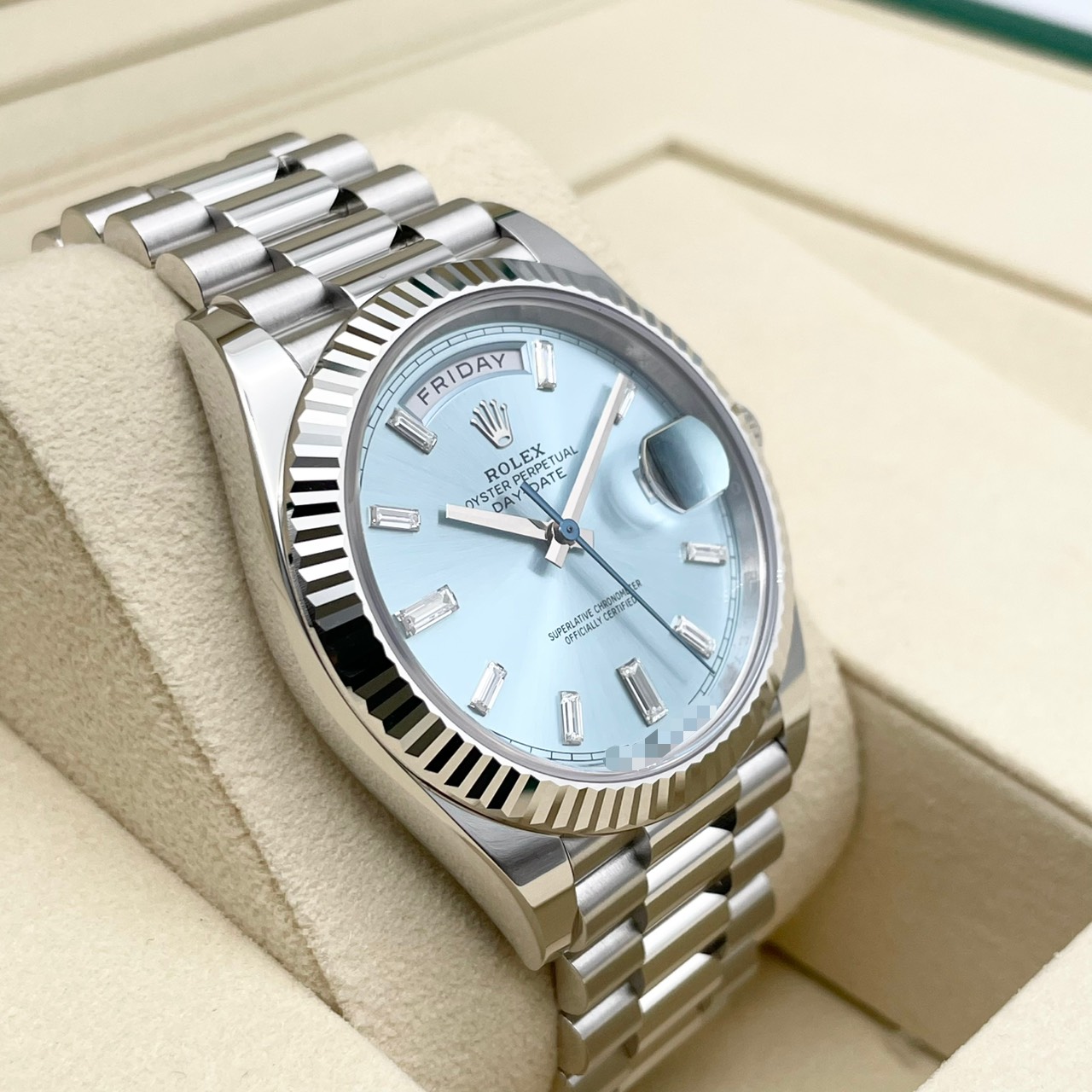 モモ太郎　インセルダム6点 ロレックス デイデイト 228236A アイスブルー 40mm - ブランド品専門店