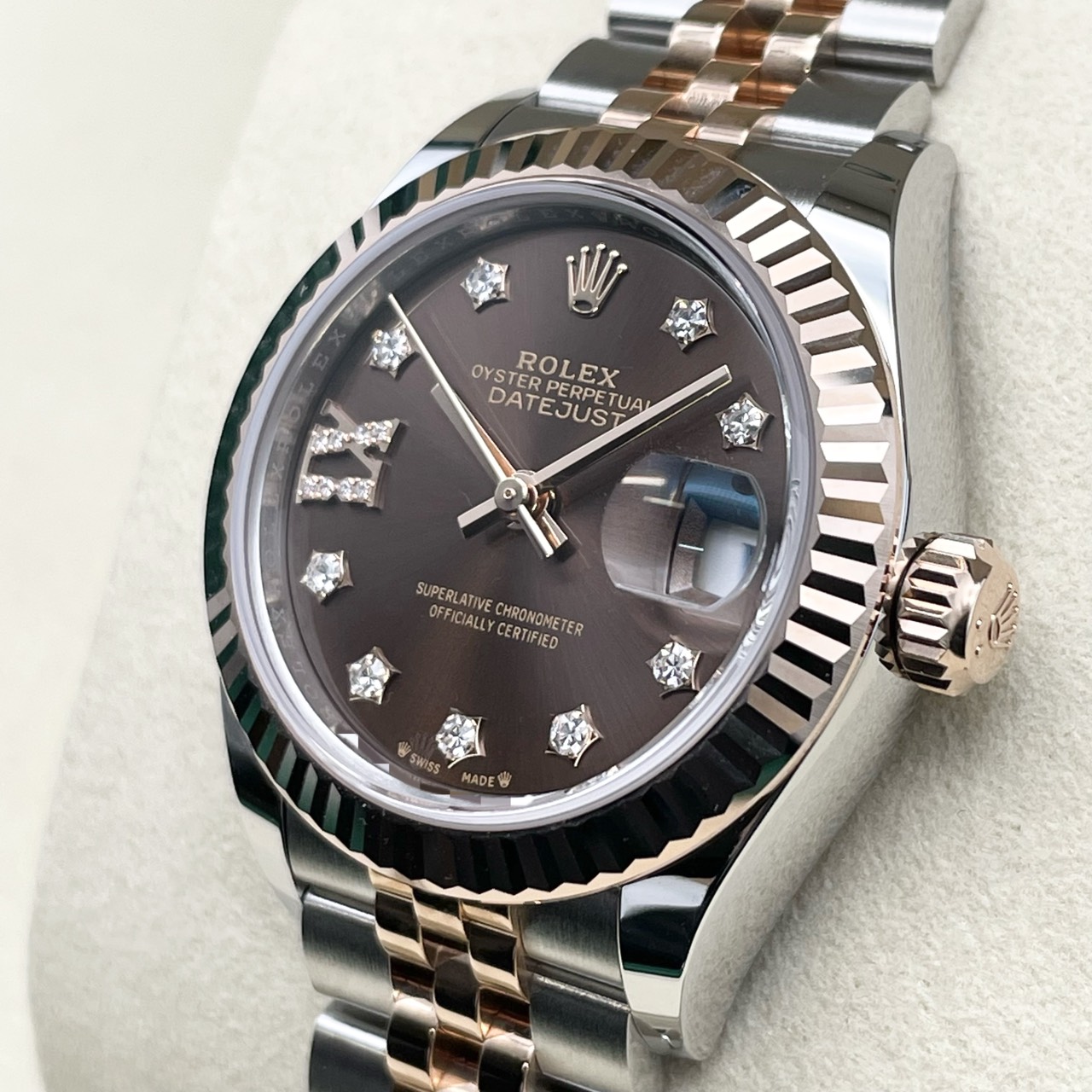 【保証書日付2025年11月！】ロレックス デイトジャスト 279171G チョコレート ジュビリーブレス 28mm