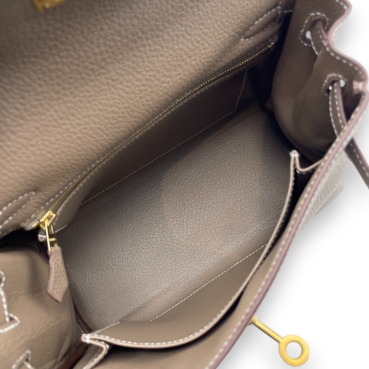 エルメス ケリー 25 エトゥープ トゴ マットゴールド金具 K刻印