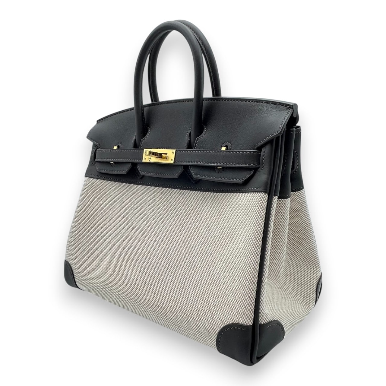 エルメス バーキン 25 べブラン/エクリュ スイフト/トワルアッシュ ゴールド金具 K刻印