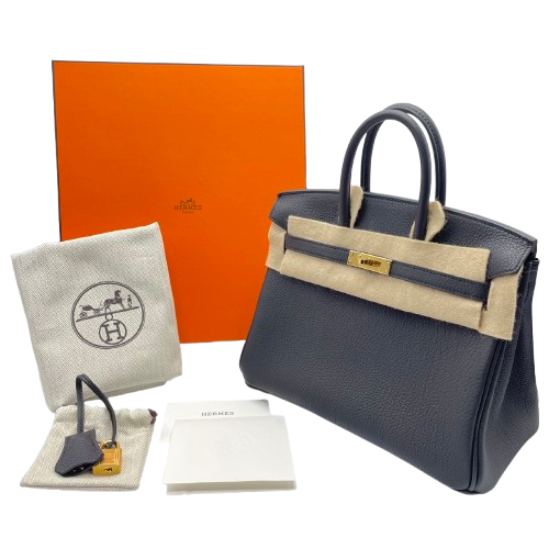 エルメス バーキン 25 ノワール トゴ ゴールド金具 W刻印