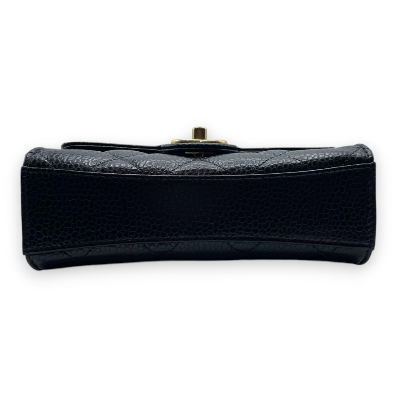 シャネル ミニ フラップバッグ 19 ブラック キャビアスキン ゴールド金具