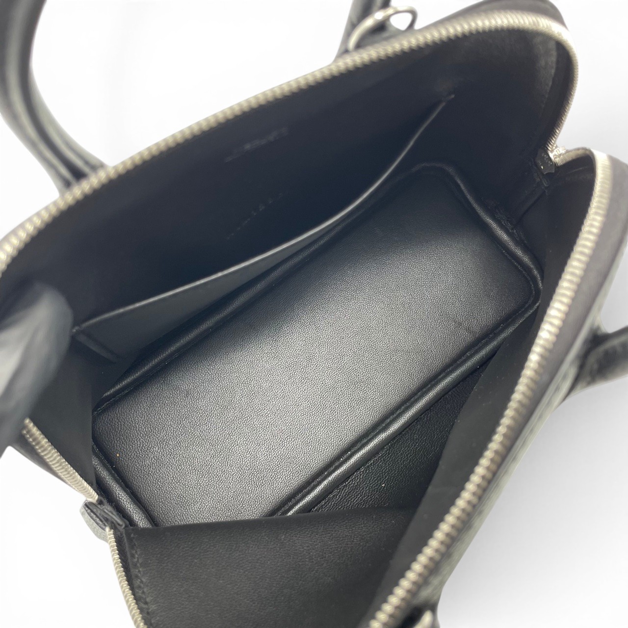 エルメス ボリード 1923 ミニ ノワール シェーブル シルバー金具 K刻印