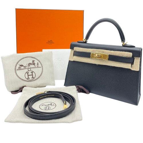 エルメス ミニケリー ノワール エプソン ゴールド金具 W刻印