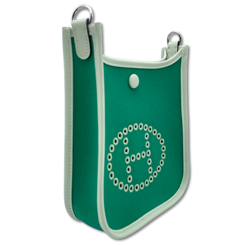 エルメス ネオエヴリン TPM ブルーアズテック/ミント/ヴェールフィズ トワルオフィシエ/スイフト シルバー金具 W刻印