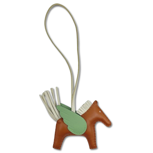 エルメス ペガサスチャーム PM ゴールド / チョーク / グリーンローカスト B刻印