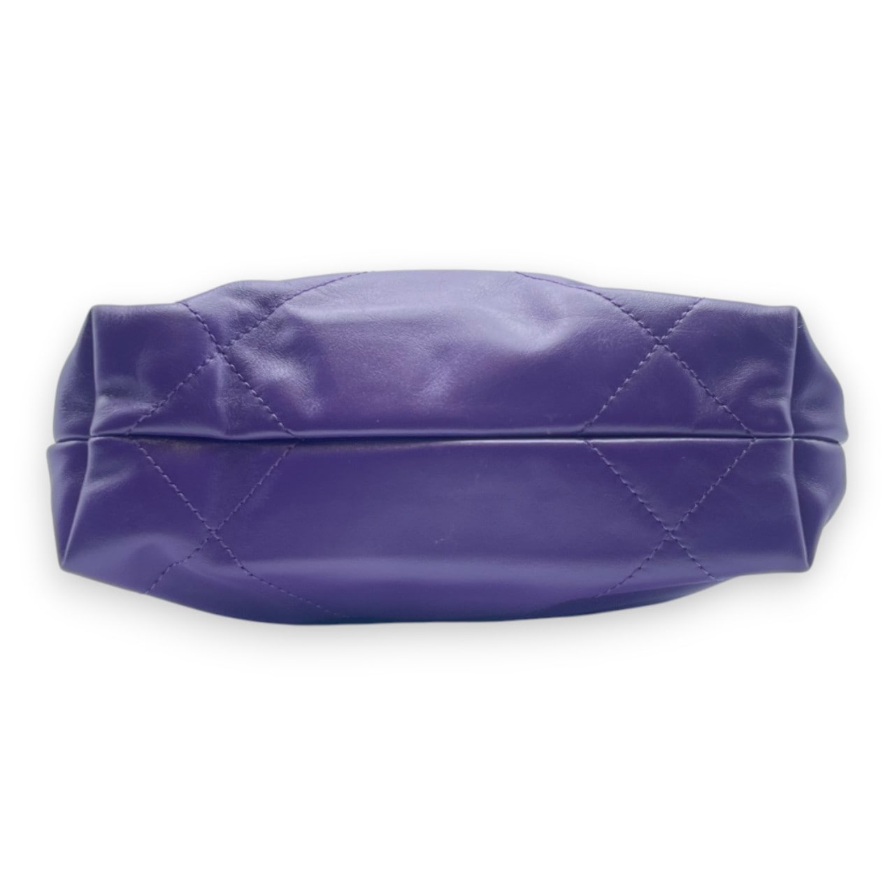 シャネル CHANEL22 ミニ ハンドバッグ パープル シャイニーカーフスキン レインボー金具