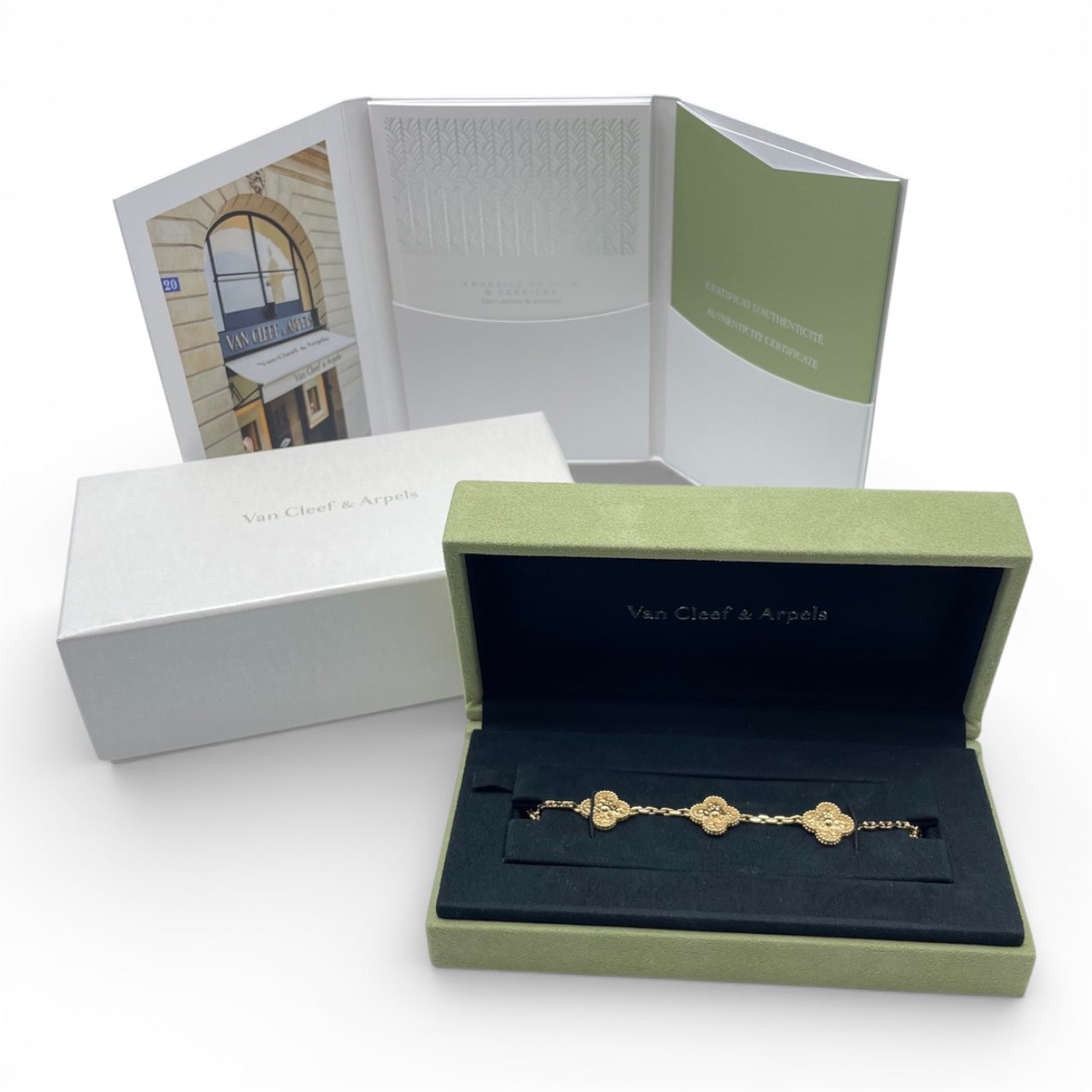 ヴァンクリーフ＆アーペル ヴィンテージアルハンブラ ブレスレット 5モチーフ VCARO1IE00 イエローゴールド 18K