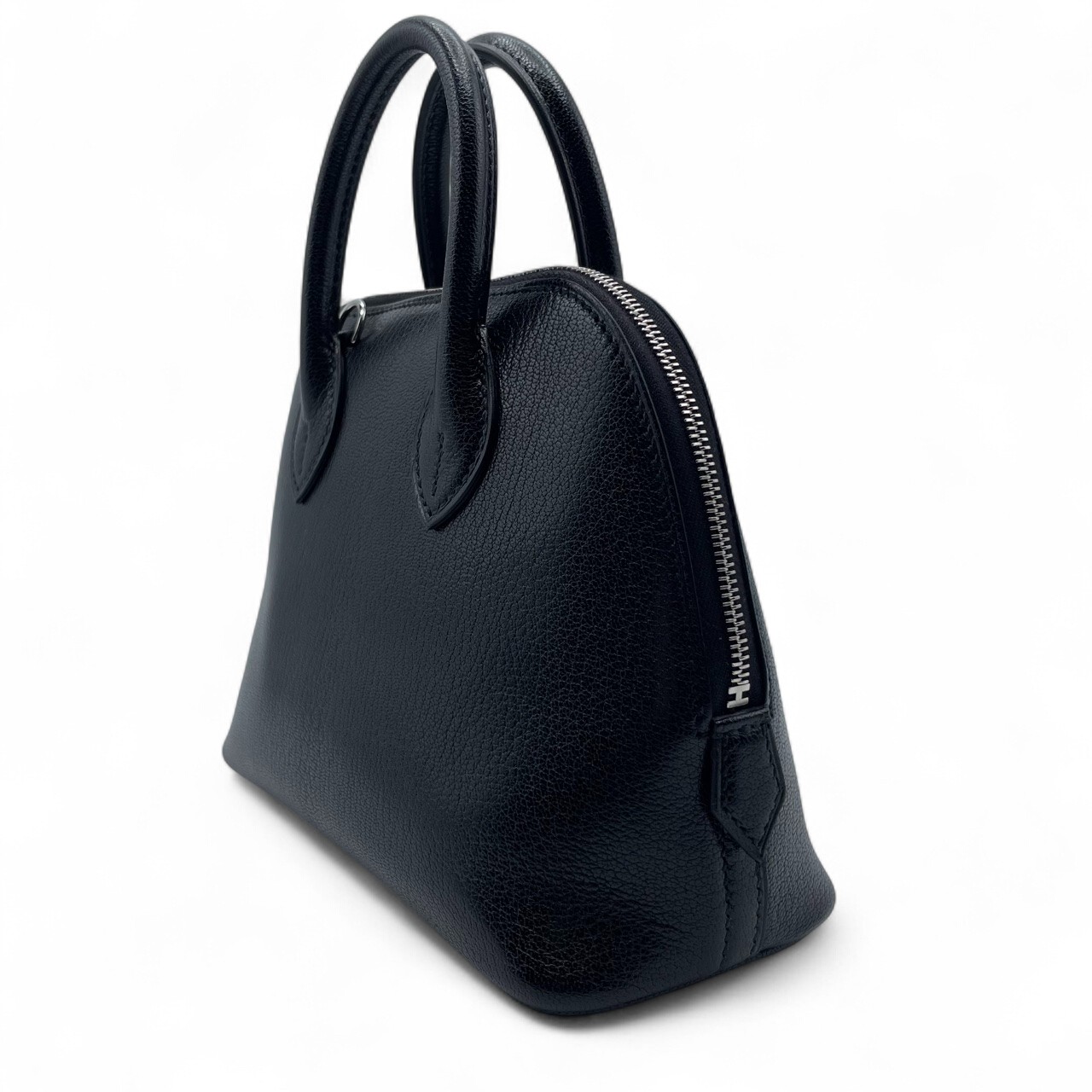 エルメス ボリード1923 ミニ ノワール シェーブル/シャムキラ シルバー金具 K刻印