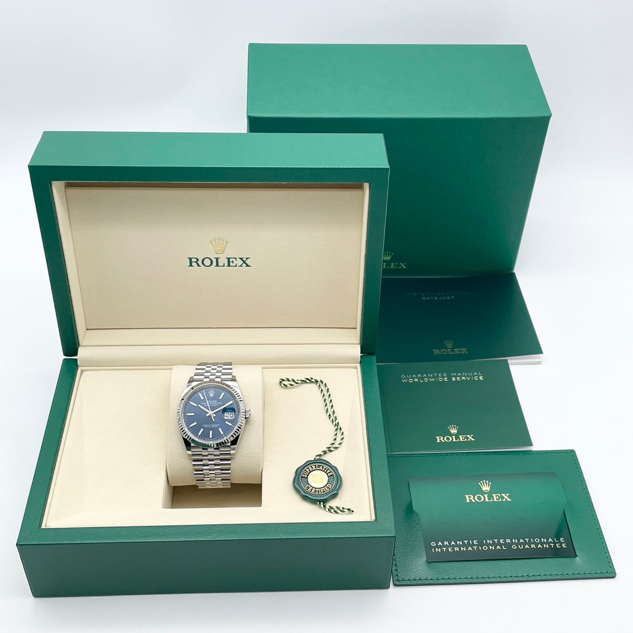 ロレックス デイトジャスト 126234 ブライトブルー ジュビリーブレス 36mm