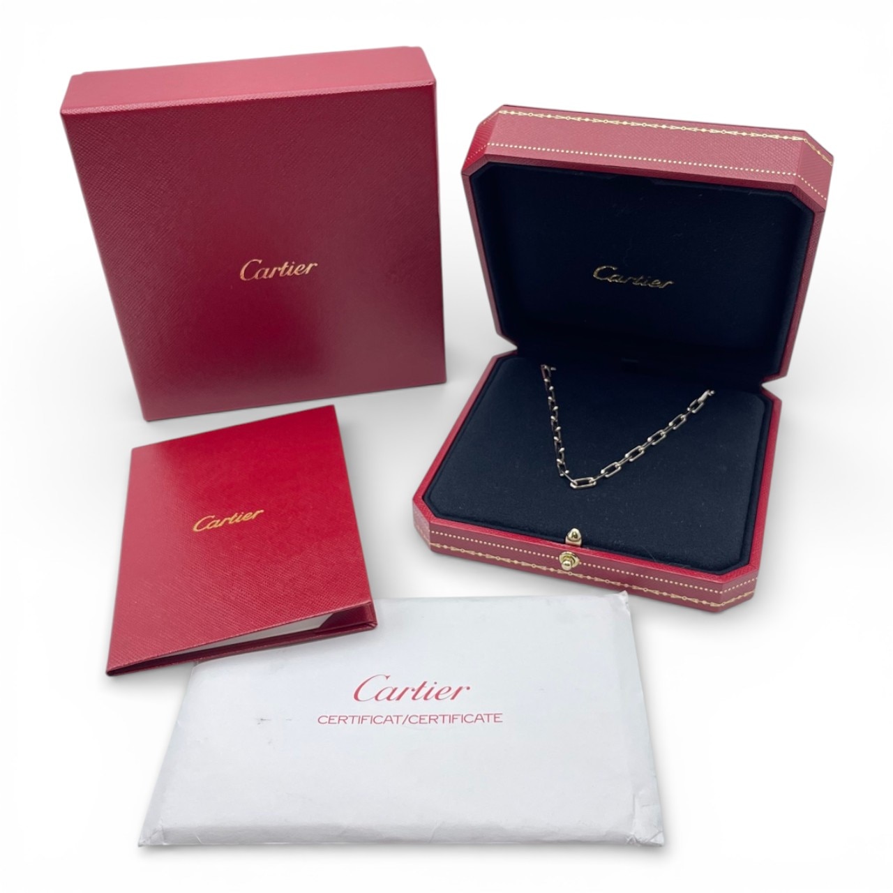 カルティエ サントス ドゥ カルティエ ネックレス B7224583 56cm ホワイトゴールド 18K