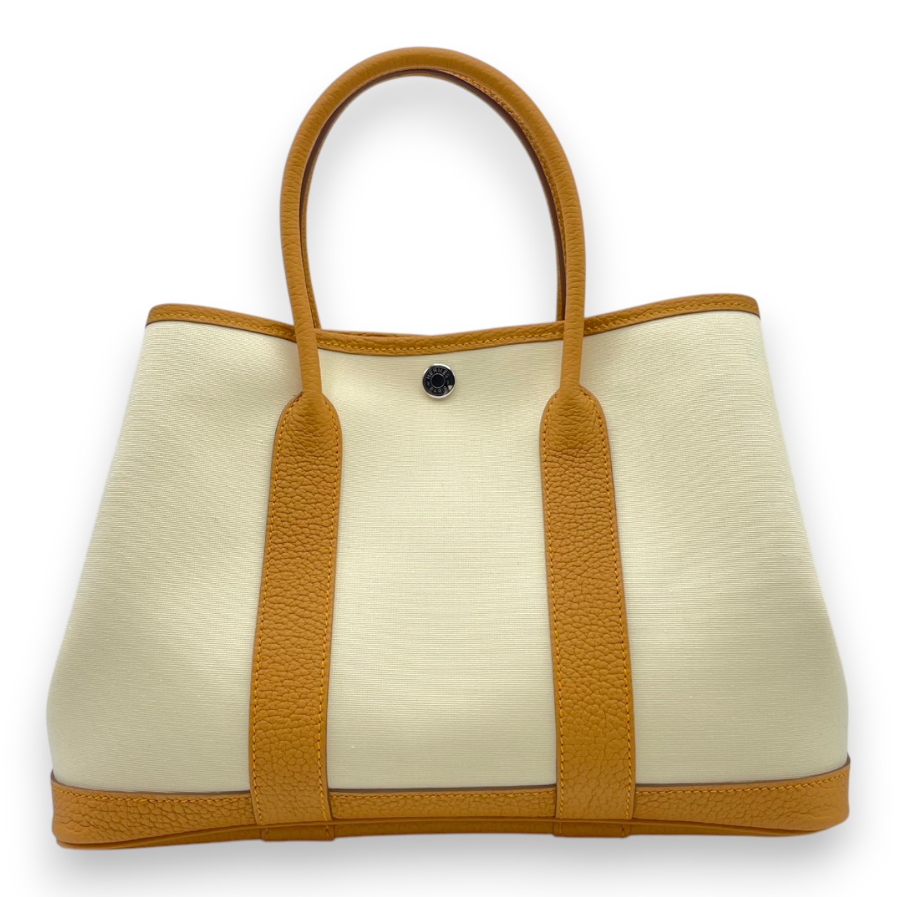 エルメス ガーデンパーティ TPM バニラ/ナチュラルサブレ トワルオフィシエ/ネゴンダ シルバー金具 W刻印