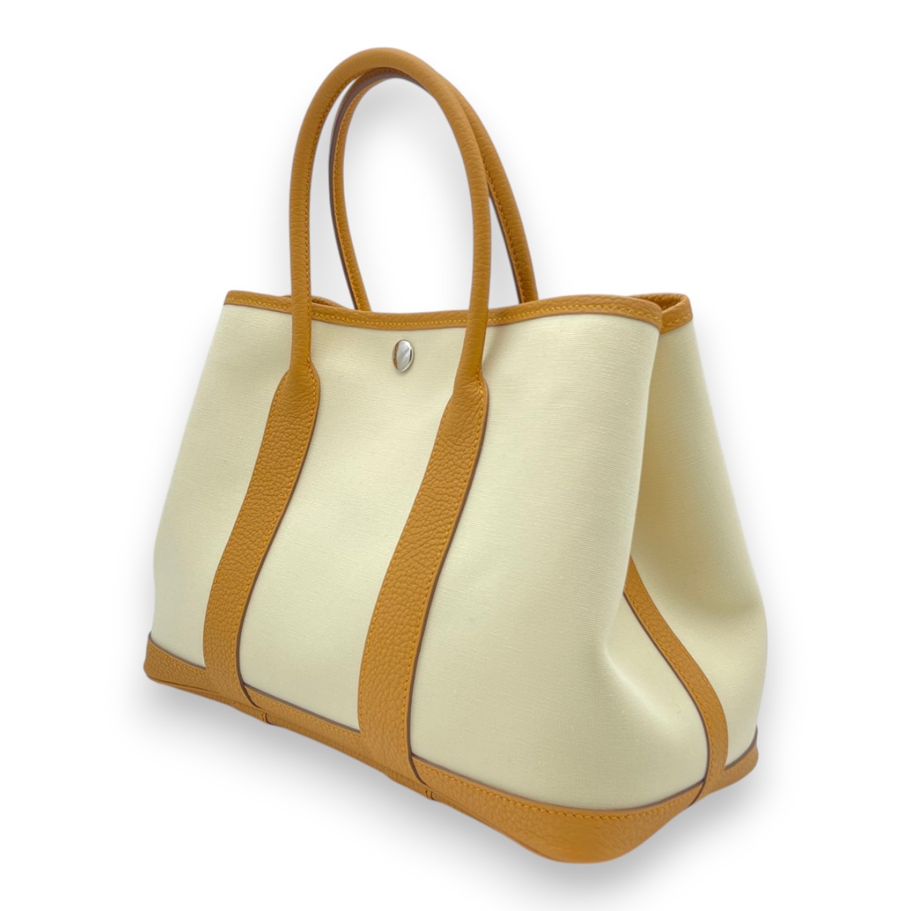 エルメス ガーデンパーティ TPM バニラ/ナチュラルサブレ トワルオフィシエ/ネゴンダ シルバー金具 W刻印