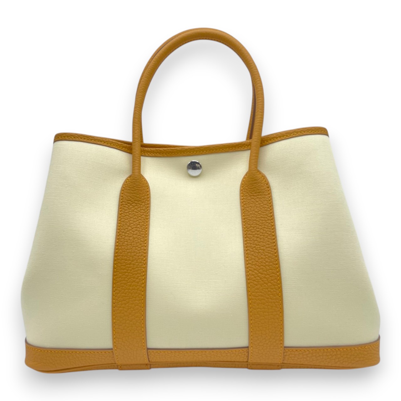 エルメス ガーデンパーティ TPM バニラ/ナチュラルサブレ トワルオフィシエ/ネゴンダ シルバー金具 W刻印