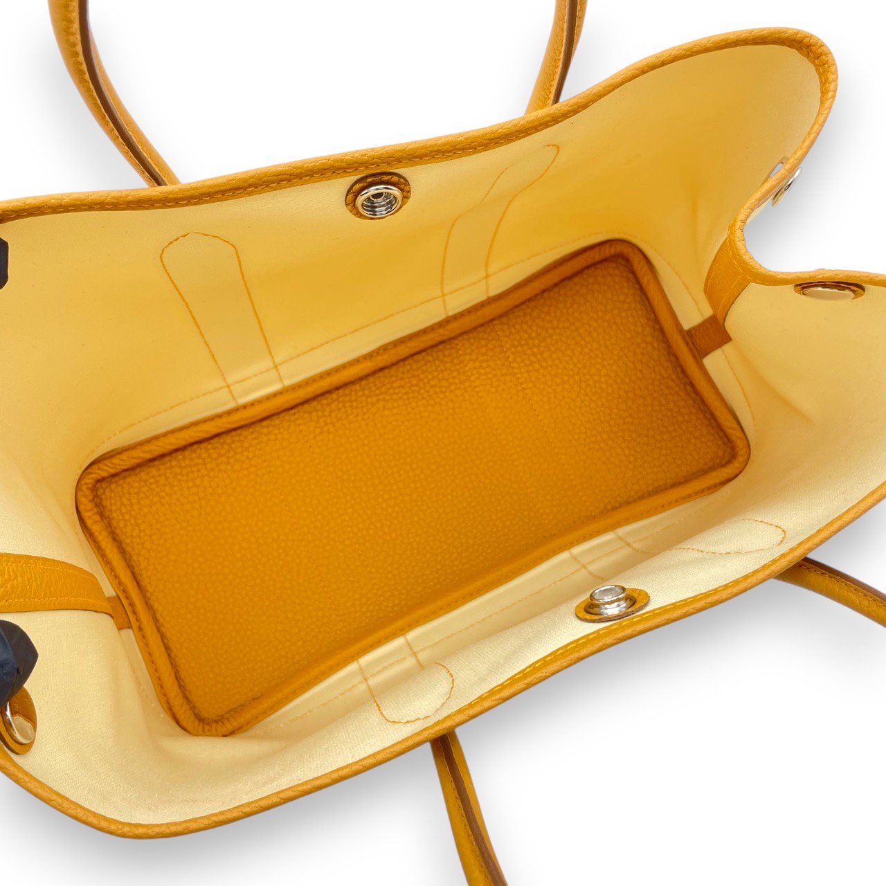 エルメス ガーデンパーティ TPM バニラ/ナチュラルサブレ トワルオフィシエ/ネゴンダ シルバー金具 W刻印