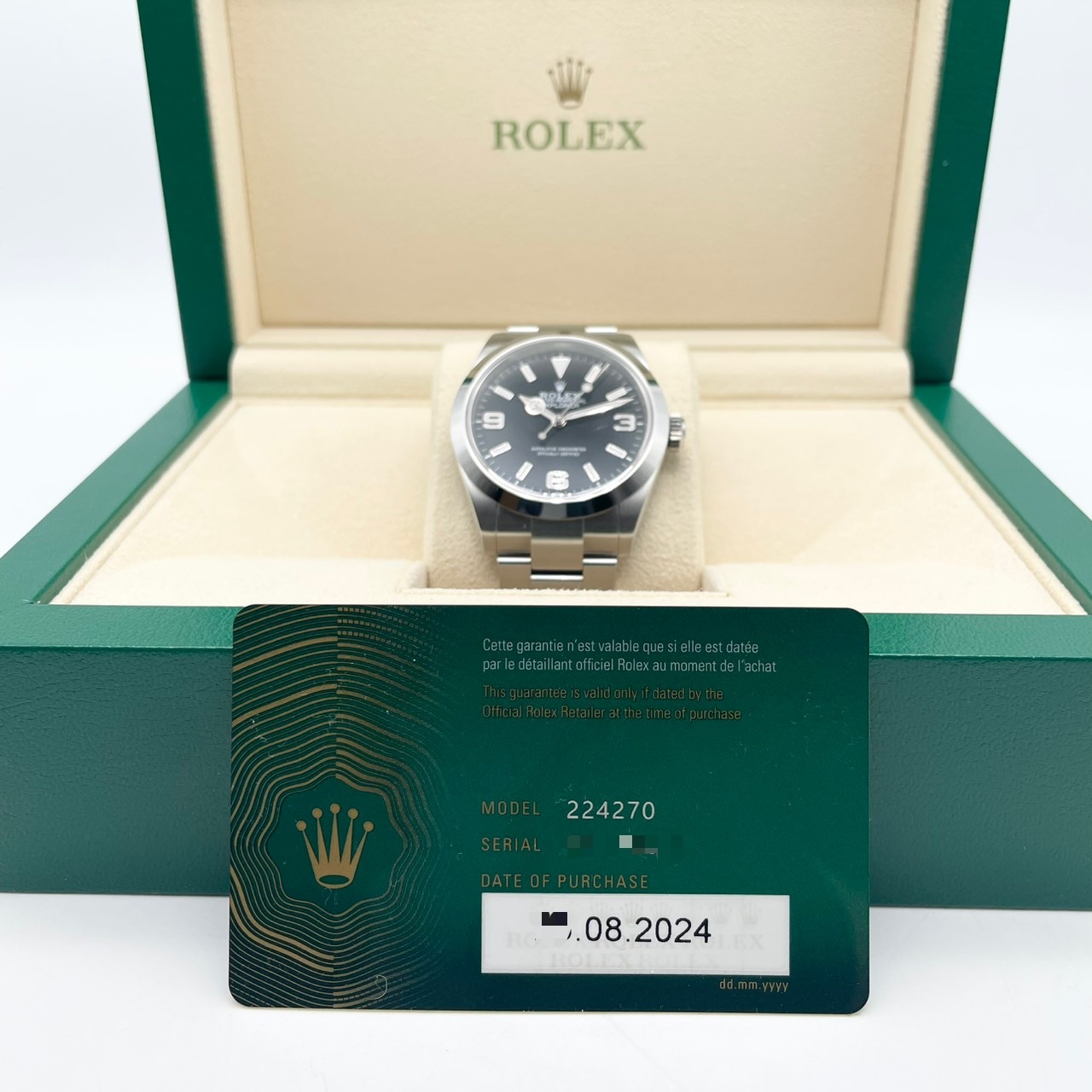 ロレックス エクスプローラー 224270 ブラック ステンレススチール 40mm