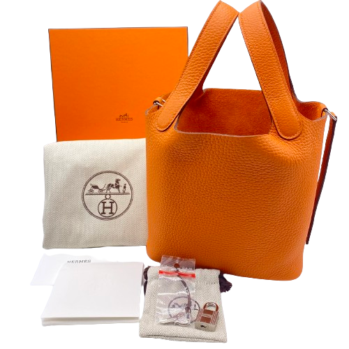 エルメス ピコタンロック PM オレンジ トリヨンクレマンス シルバー金具 W刻印