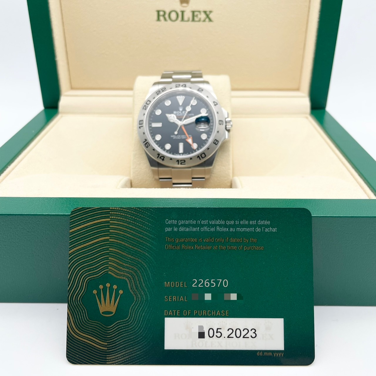 ロレックス エクスプローラーII 226570 オイスターブレスレット ブラック 42mm