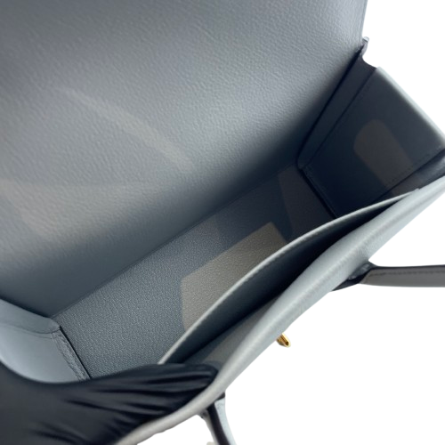 エルメス ニュードラッグⅡ 22 ブルーグラシエ エバーカラー ゴールド