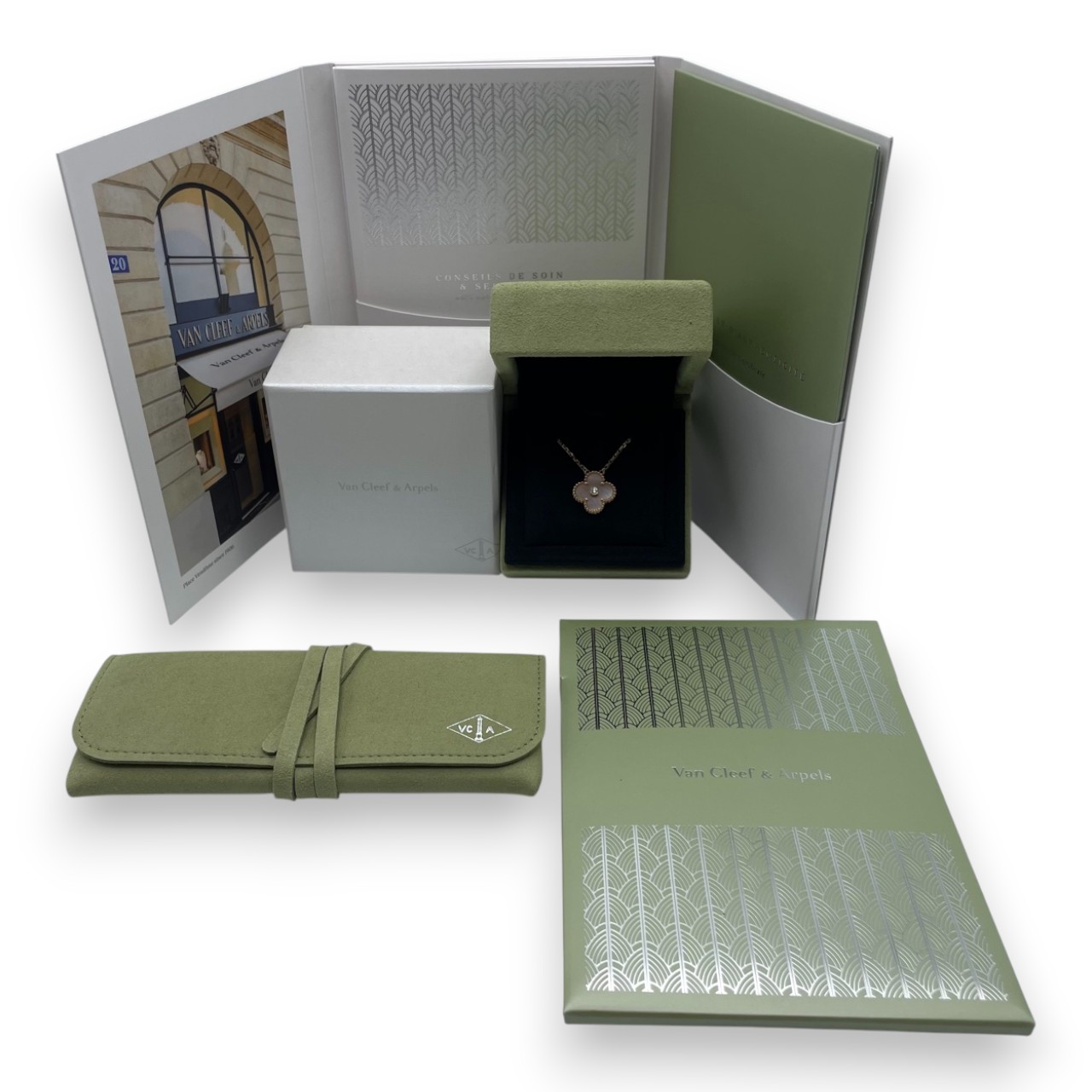 ヴァンクリーフ＆アーペル ヴィンテージアルハンブラ ネックレス VCARPM0P00 ピンクシェル ローズゴールド