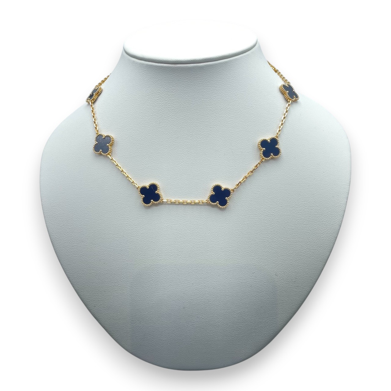 ヴァンクリーフ＆アーペル ヴィンテージアルハンブラ 10P ネックレス VCARA42700 オニキス イエローゴールド