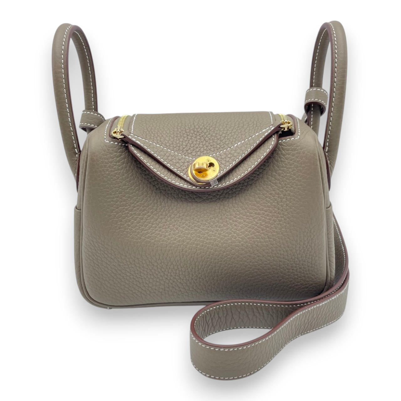 エルメス リンディミニ 20 エトゥープ トリヨンクレマンス ゴールド金具 K刻印