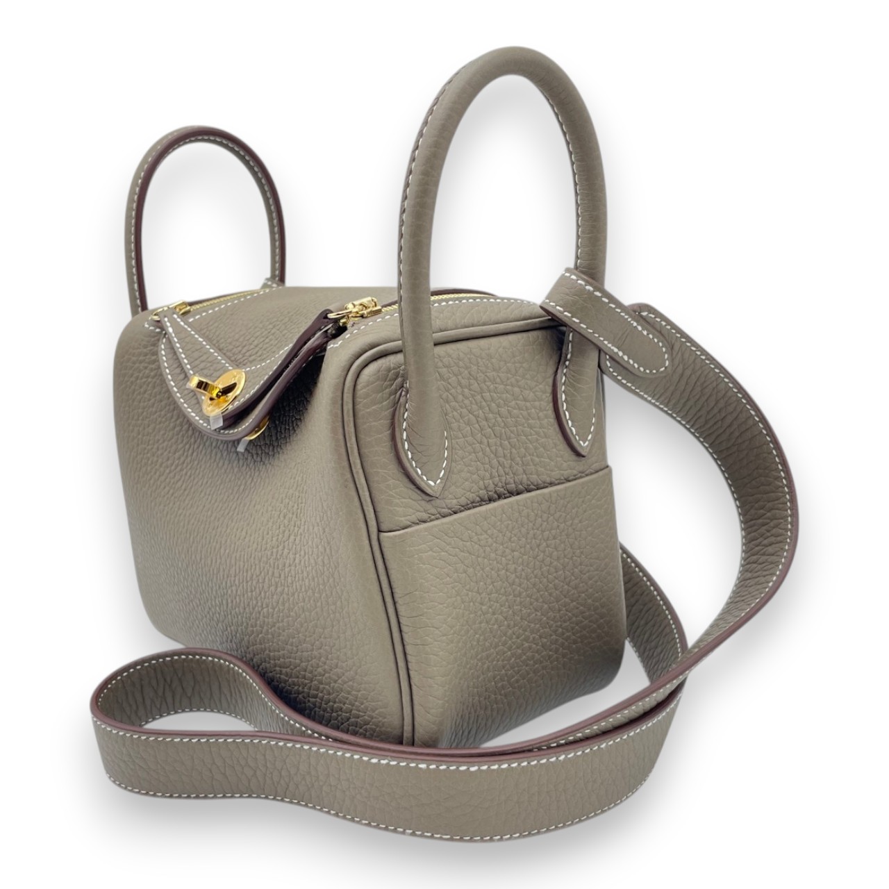 エルメス リンディミニ 20 エトゥープ トリヨンクレマンス ゴールド金具 K刻印